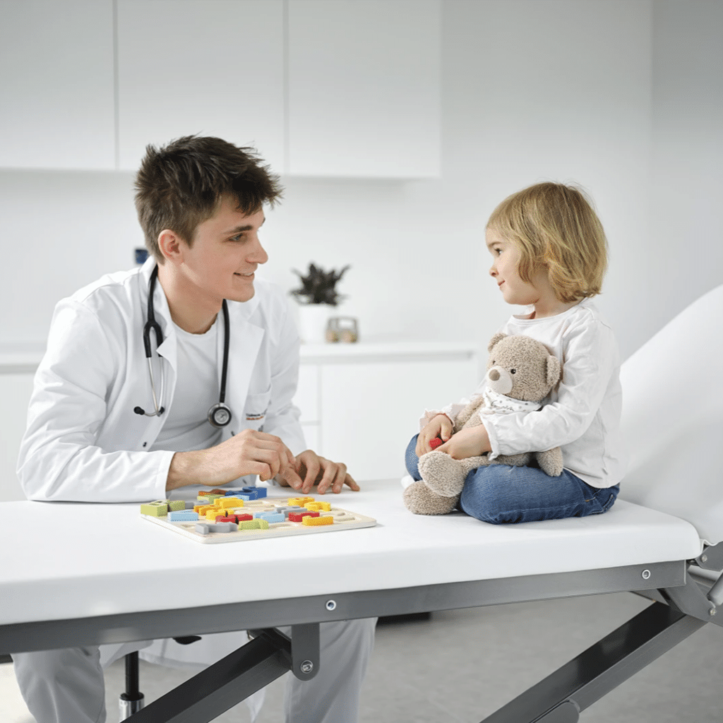 Ergonomic examination table square